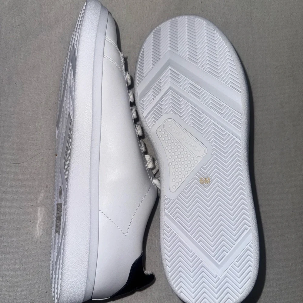 Tory Burch White and Navy Sneakers - Picture 3 of 3